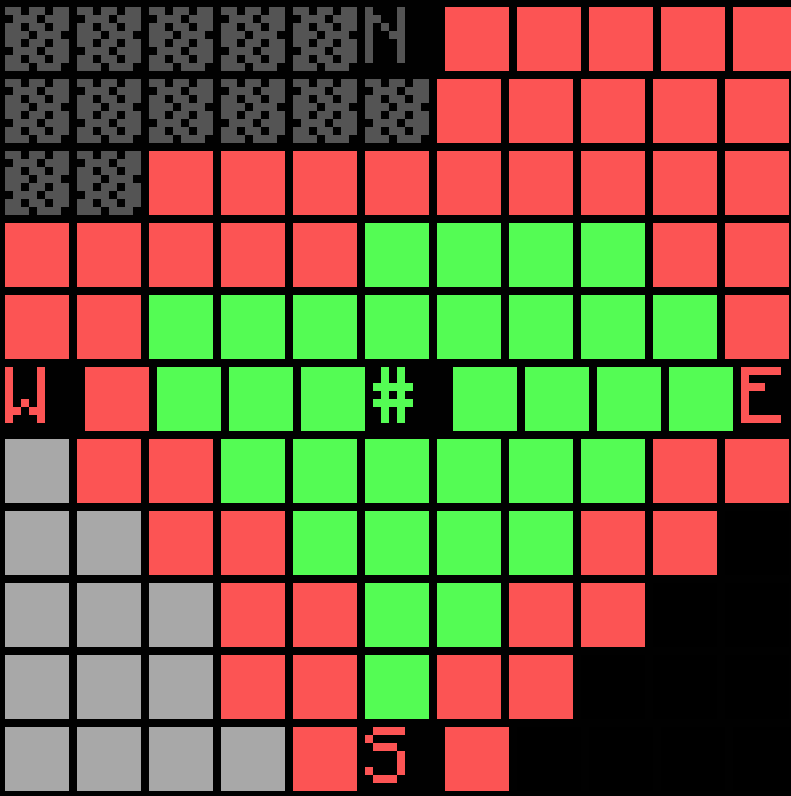 Node map heavily damaged: only chunks near the home chunk remain green